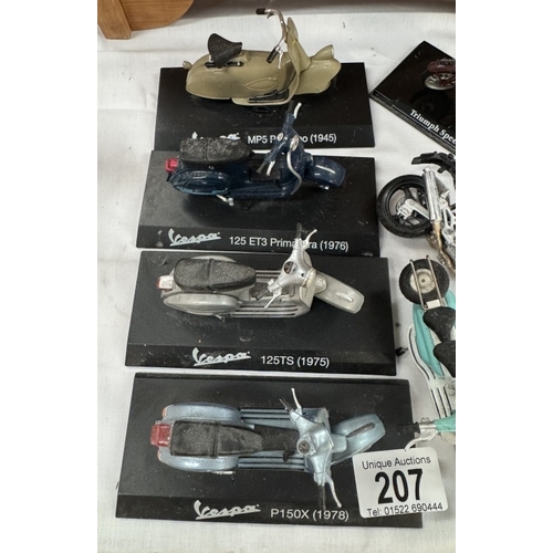 207 - A quantity of Vespa models etc