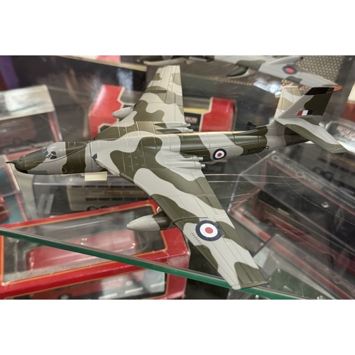 210 - 2 boxed model Vulcan Bombers, a boxed Victor Bomber & an unboxed Valiant Bomber from Corgi Aviation ... 