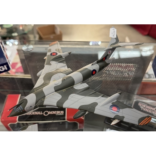 210 - 2 boxed model Vulcan Bombers, a boxed Victor Bomber & an unboxed Valiant Bomber from Corgi Aviation ... 