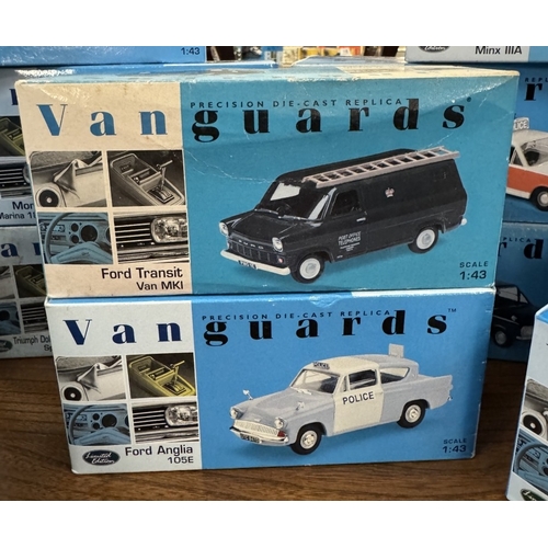 217 - 17 boxed Vanguards die cast police vehicles