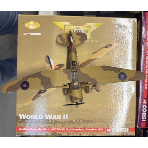 223 - 15 World War 2 die cast models of 'Warbirds' fighters & bombers etc. mainly Corgi Aviation Archive b... 