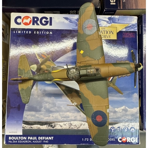 223 - 15 World War 2 die cast models of 'Warbirds' fighters & bombers etc. mainly Corgi Aviation Archive b... 