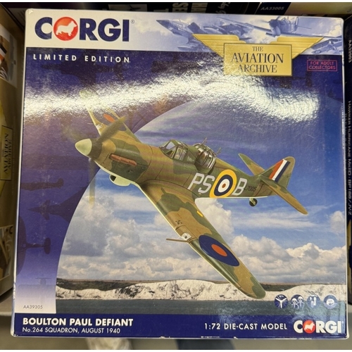 223 - 15 World War 2 die cast models of 'Warbirds' fighters & bombers etc. mainly Corgi Aviation Archive b... 