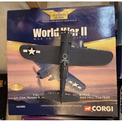 223 - 15 World War 2 die cast models of 'Warbirds' fighters & bombers etc. mainly Corgi Aviation Archive b... 