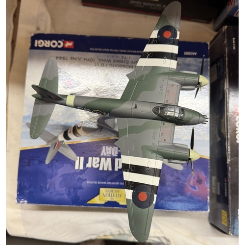 223 - 15 World War 2 die cast models of 'Warbirds' fighters & bombers etc. mainly Corgi Aviation Archive b... 