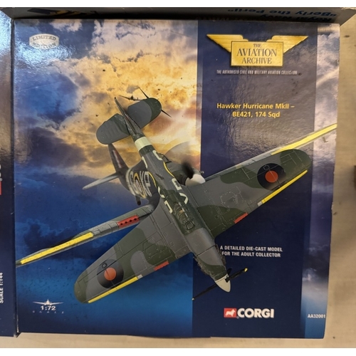 223 - 15 World War 2 die cast models of 'Warbirds' fighters & bombers etc. mainly Corgi Aviation Archive b... 