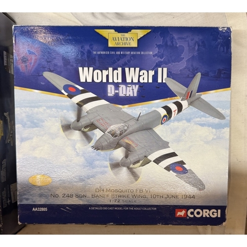 223 - 15 World War 2 die cast models of 'Warbirds' fighters & bombers etc. mainly Corgi Aviation Archive b... 