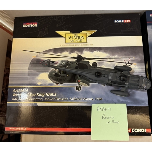 227 - 5 boxed Corgi Aviation Archive model helicopters. (3 light, 2 heavy) AA33416, AA33414, AA39100, AA39... 