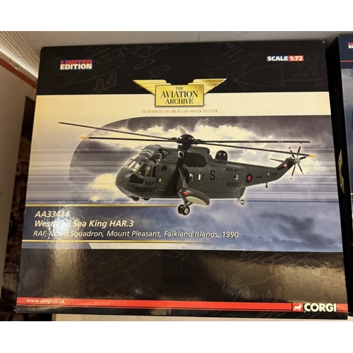 227 - 5 boxed Corgi Aviation Archive model helicopters. (3 light, 2 heavy) AA33416, AA33414, AA39100, AA39... 