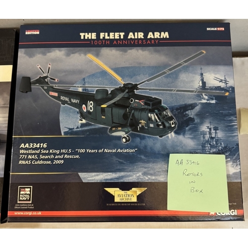 227 - 5 boxed Corgi Aviation Archive model helicopters. (3 light, 2 heavy) AA33416, AA33414, AA39100, AA39... 