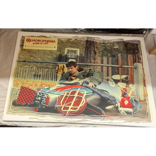 229 - 10 retro scooter, Mod prints on canvas including Quadrophenia, Sting, Lambretta & Vespa, various siz... 