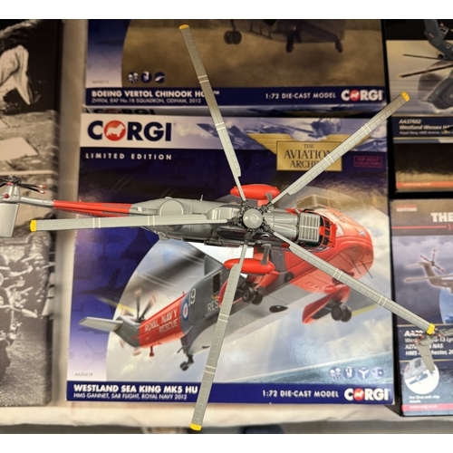 231 - 5 boxed helicopter models (3 light, 2 heavy) from the Corgi Aviation Archives (A few A/F missing par... 