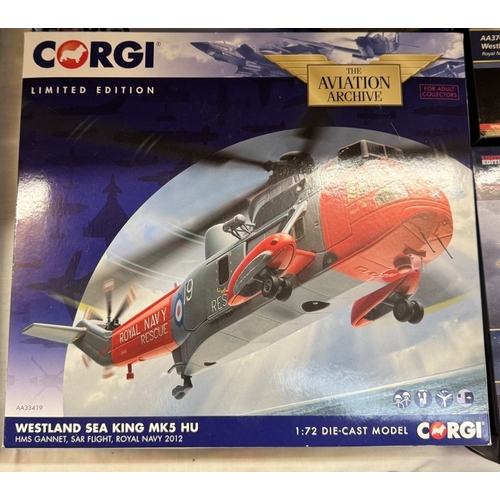 231 - 5 boxed helicopter models (3 light, 2 heavy) from the Corgi Aviation Archives (A few A/F missing par... 