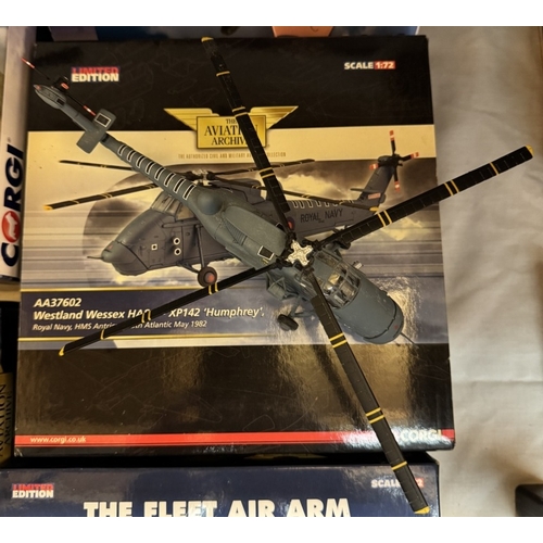 231 - 5 boxed helicopter models (3 light, 2 heavy) from the Corgi Aviation Archives (A few A/F missing par... 