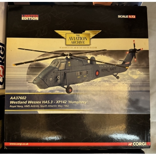 231 - 5 boxed helicopter models (3 light, 2 heavy) from the Corgi Aviation Archives (A few A/F missing par... 