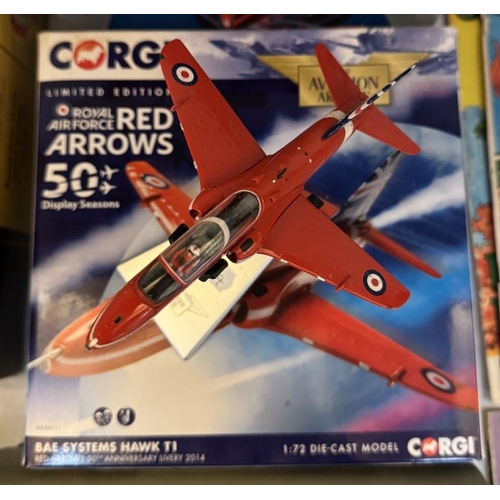 239 - 5 miscellaneous boxed die cast model aircraft including Red Arrows, Avro York, Fairey Gannet & Chino... 