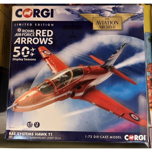 239 - 5 miscellaneous boxed die cast model aircraft including Red Arrows, Avro York, Fairey Gannet & Chino... 