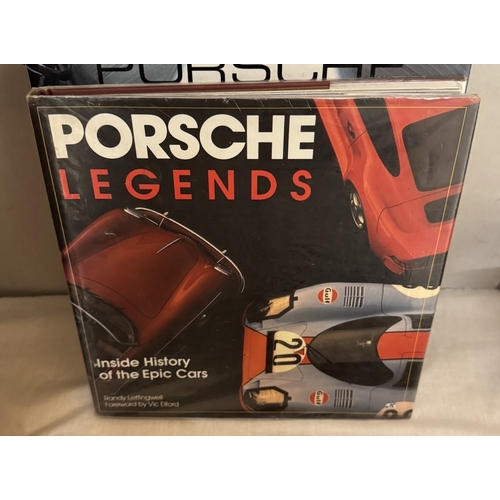 244 - A quantity of good reference books on classic Porche cars including Land Rover & Range Rover & Route... 