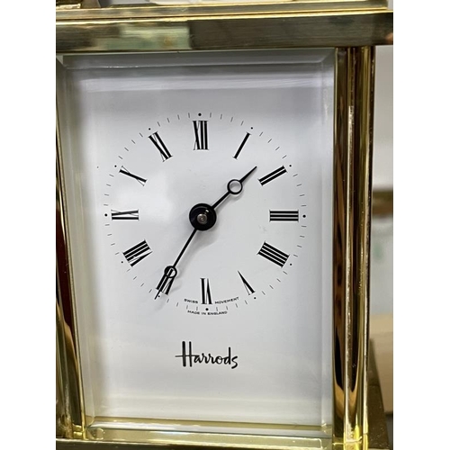 1097 - A good quality Harrod's brass carriage clock in working order.