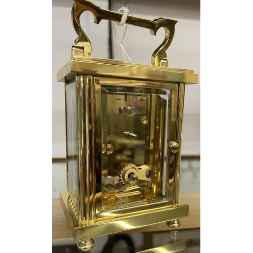 1097 - A good quality Harrod's brass carriage clock in working order.