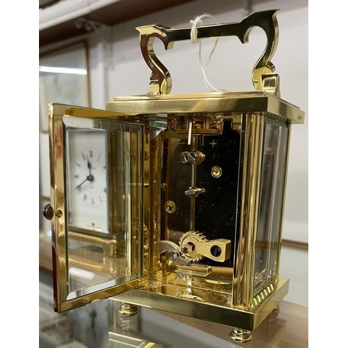 1097 - A good quality Harrod's brass carriage clock in working order.