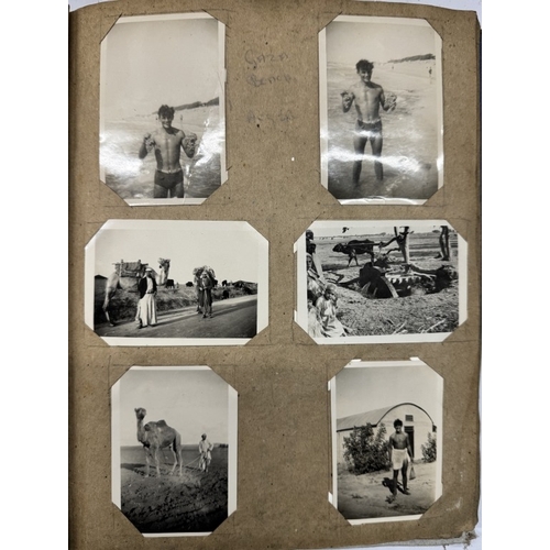 1172 - A WW2 era photograph album containing photo's of Egypt etc. & commercial vehicles