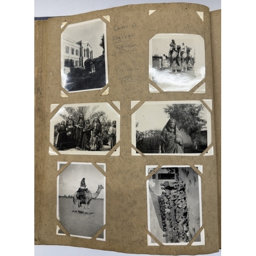 1172 - A WW2 era photograph album containing photo's of Egypt etc. & commercial vehicles