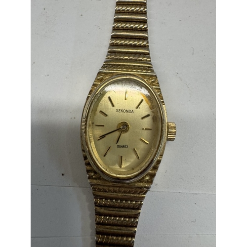 1176 - 8 watches including 7 ladies (6 of which are gold coloured & a Fondini watch