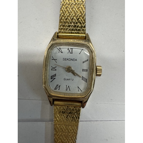 1176 - 8 watches including 7 ladies (6 of which are gold coloured & a Fondini watch