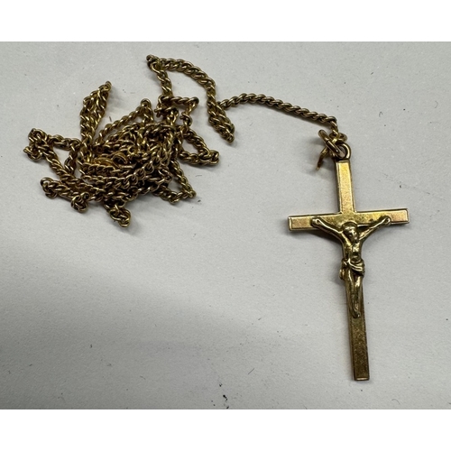 1178 - Approximately 7.57gms of 9ct gold to include 9ct gold crucifix & chain 3.8gms,9ct gold horse shoe 1.... 