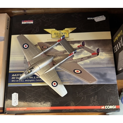 257 - A collection of mainly Corgi Aviation boxed & unboxed early jet military aircraft A/F. AA35003, AA35... 