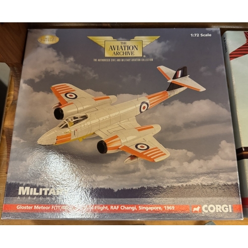 257 - A collection of mainly Corgi Aviation boxed & unboxed early jet military aircraft A/F. AA35003, AA35... 