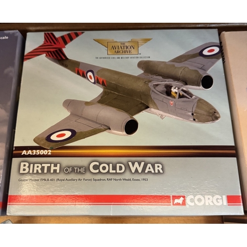 257 - A collection of mainly Corgi Aviation boxed & unboxed early jet military aircraft A/F. AA35003, AA35... 