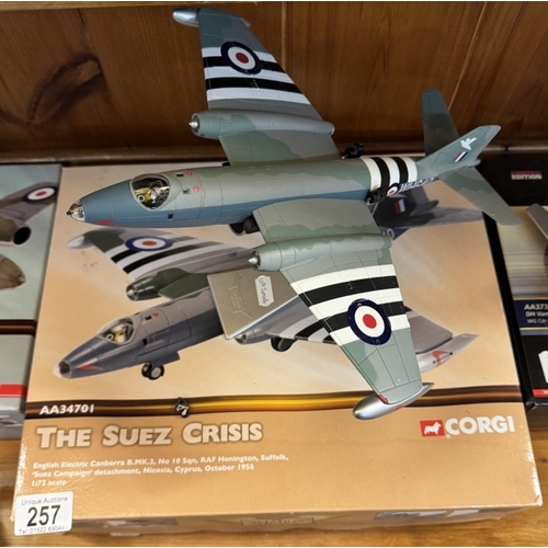 257 - A collection of mainly Corgi Aviation boxed & unboxed early jet military aircraft A/F. AA35003, AA35... 