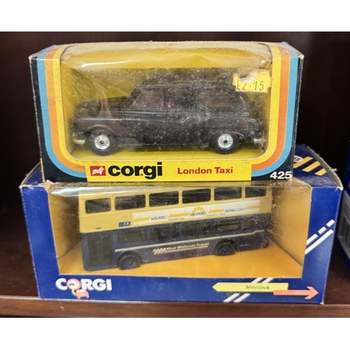 260 - 9 Boxed Corgi diecast vehicles including 60031 Transco Land Rover, 489 Routemaster etc