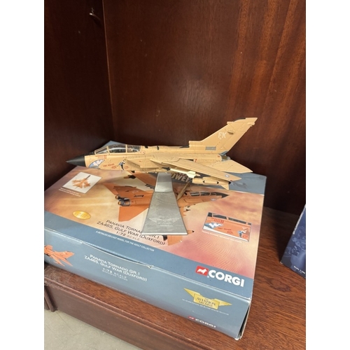 267 - 5 Desert Warfare military aircraft. (3 Boxed, 2 unboxed) A/F Including Tornado, Hercules, Puma, Jagu... 