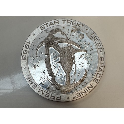 269 - 4 large sterling silver Star Trek 1994 Official World Premiere Anniversary medallions (75mm diameter... 