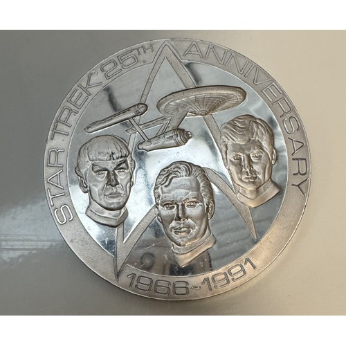 269 - 4 large sterling silver Star Trek 1994 Official World Premiere Anniversary medallions (75mm diameter... 