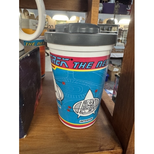 270 - A selection of Star Trek porcelain mugs, cups & drinks beakers some from Pizza Hut (Lot includes set... 