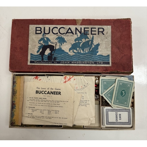 292 - An early 1930's copy of Buccaneer board game (Waddington's) & an Airfix Waterloo game