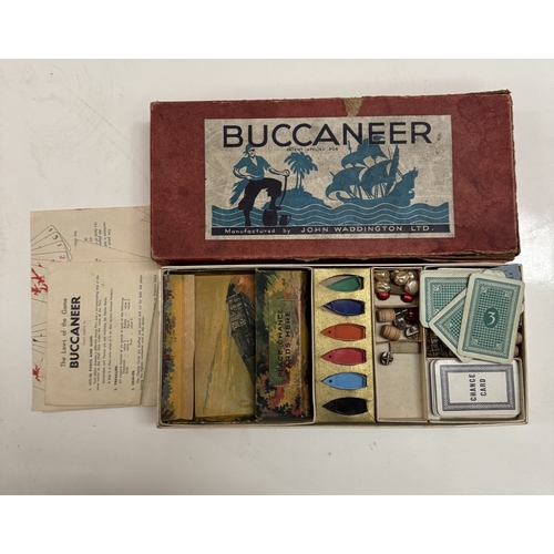 292 - An early 1930's copy of Buccaneer board game (Waddington's) & an Airfix Waterloo game