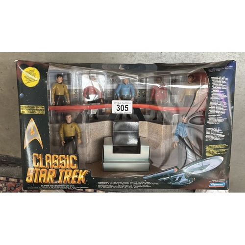 305 - A quantity of boxed Star Trek original series items, Enterprise Bridge diorama, Enterprise talking a... 