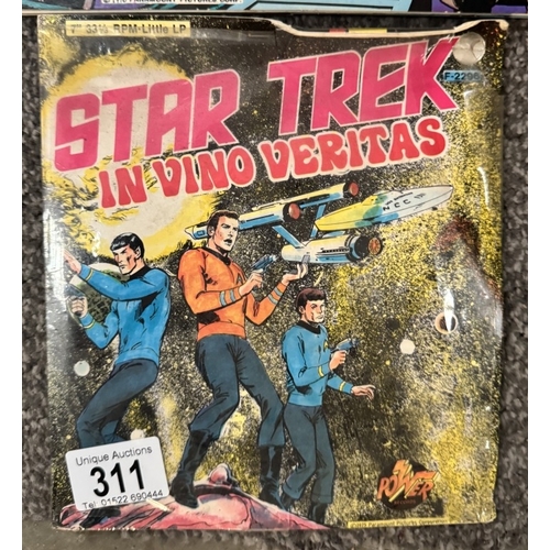 311 - A good collection of 9 Star Trek related LP's including book & record sets, Mr Spock Next Generation... 