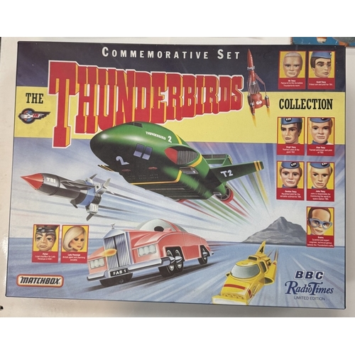 316 - A Thunderbirds plate, 2 paperbacks & a Matchbox BBC Radio Times die cast commemorative set etc.