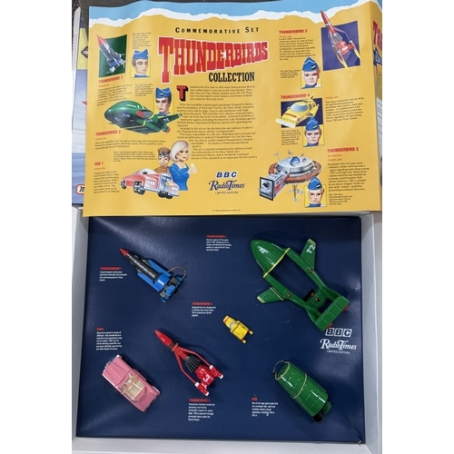 316 - A Thunderbirds plate, 2 paperbacks & a Matchbox BBC Radio Times die cast commemorative set etc.