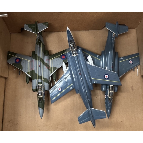 320 - 3 boxed Corgi Aviation Archive Buccaneer jets & 2 unboxed model Sea Vixen jets (A/F) AA34101, AA3410... 