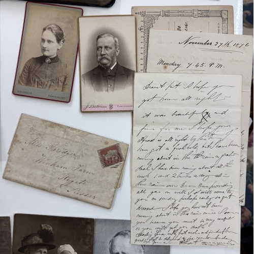 1196 - A mixed lot of ephemera including old letters, stamps, cards & photographs etc.