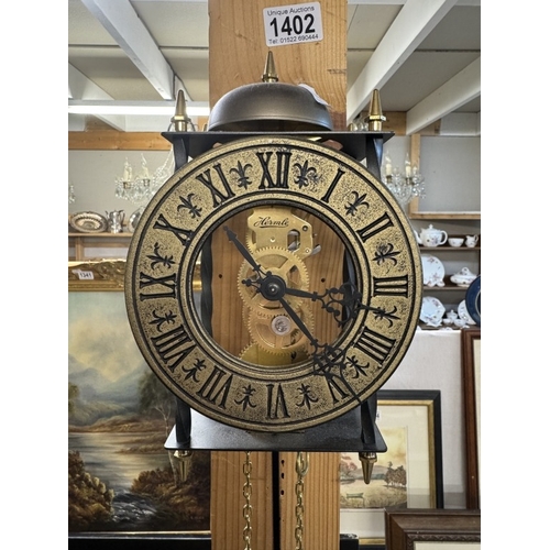 1402 - A vintage Hermle wall skeleton clock COLLECT ONLY