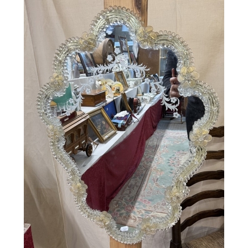 1404 - 2 glass surround decorated mirrors COLLECT ONLY