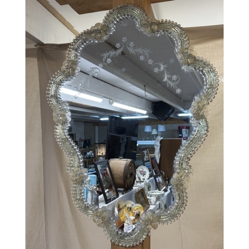 1404 - 2 glass surround decorated mirrors COLLECT ONLY